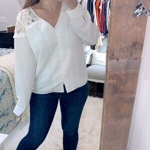 The Limited ivory color lacey top size large new with tags